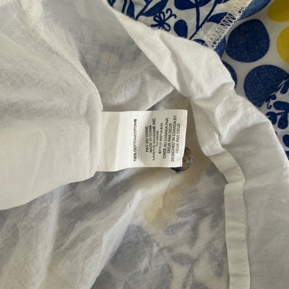 Deux Par Deux Girls Summer Dress Size 6 Polka Dot and Flowers Yellow and Blue - Picture 7 of 8